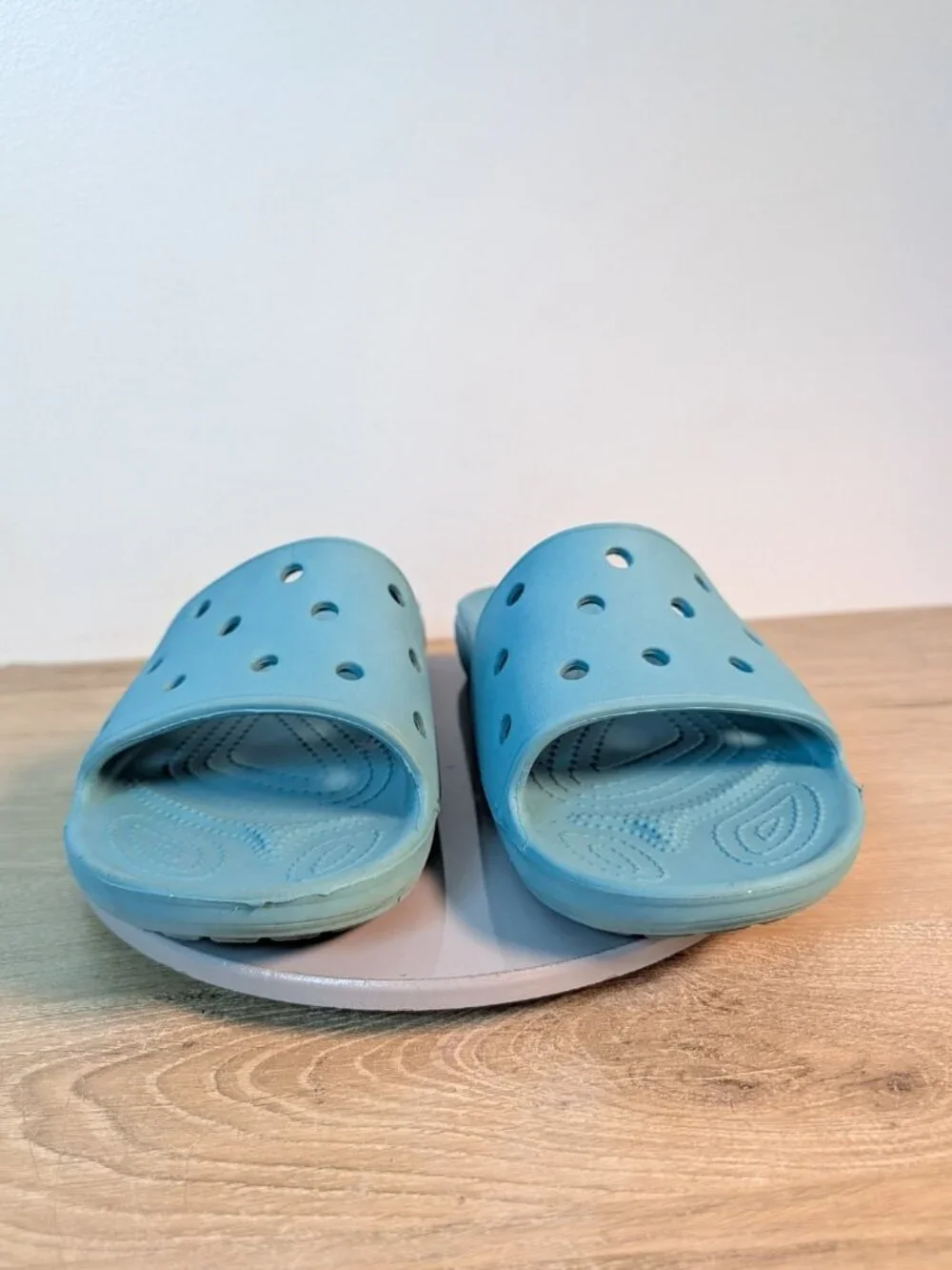 Crocs Slides Sandals Iconic Comfort Slip On Casual Beach Blue M Sz 10 W Sz 12 *